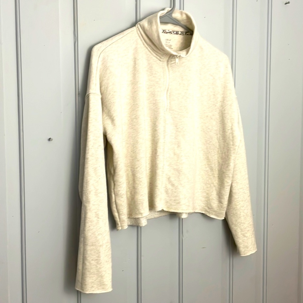 Aerie Women’s mock turtleneck 3/4 zip crop sweatshirt